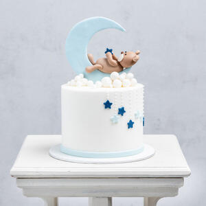 Holdon szundikáló macis gyerek torta